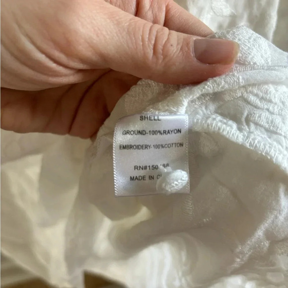 Brixon Ivy Stitch Fix Blouse Women's M White Floral Sheer Andrina Embroidered - Picture 5 of 5